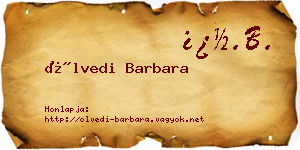 Ölvedi Barbara névjegykártya